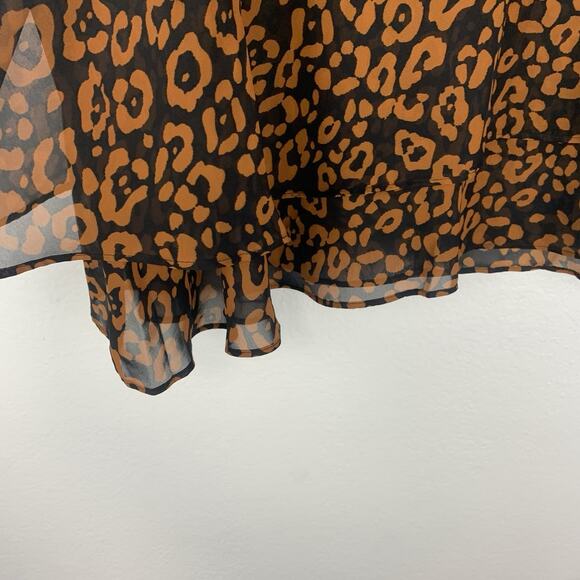 Lane Bryant Top Womens 28 Animal Print Sleeveless Blouse Flowy Tank‎ V-Neck - Picture 3 of 8